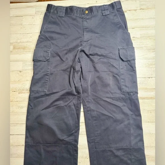 5.11 Tactical Cargo Pants Mens 36x35 Durable Workwear Ripstop Outdoor Navy Blue - Picture 3 of 10